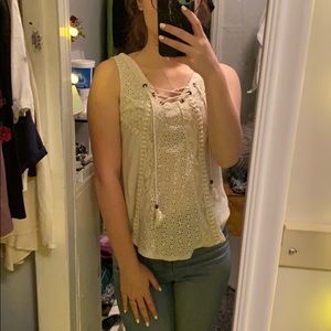 Clover and scout white tank top